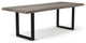 Brooks Dining Table, Sandblasted Gray, Black, 40"x92", U-Base