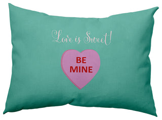 Love Is Sweet Decorative Throw Pillow, Spring Green, 14"x20"