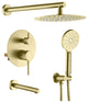 Circular Pressure 3-Function Shower System, Rough-In Valve, Brushed Gold