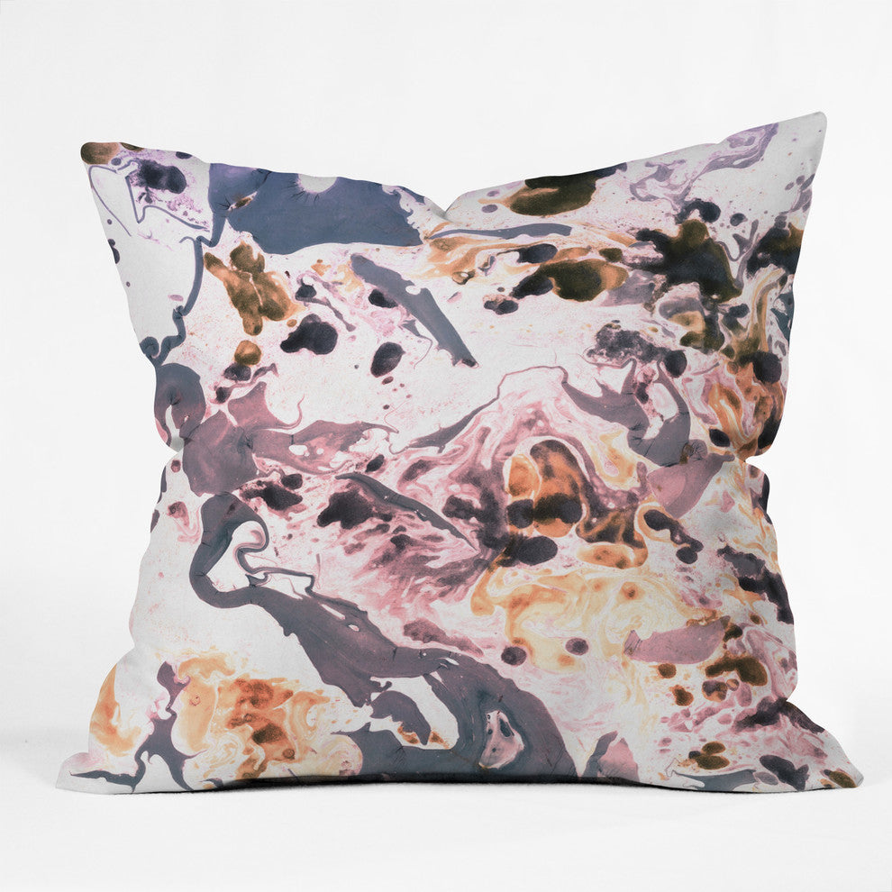 Amy Sia Marbled Terrain Rose Pink Throw Pillow, 16"x16"