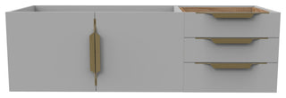 CastelloUSA Alpine 48" Wall Mounted Vanity, Base Only, Gray, Gold Handles