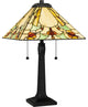 Quoizel TF5623MBK 2-Light Table Lamp, Tiffany