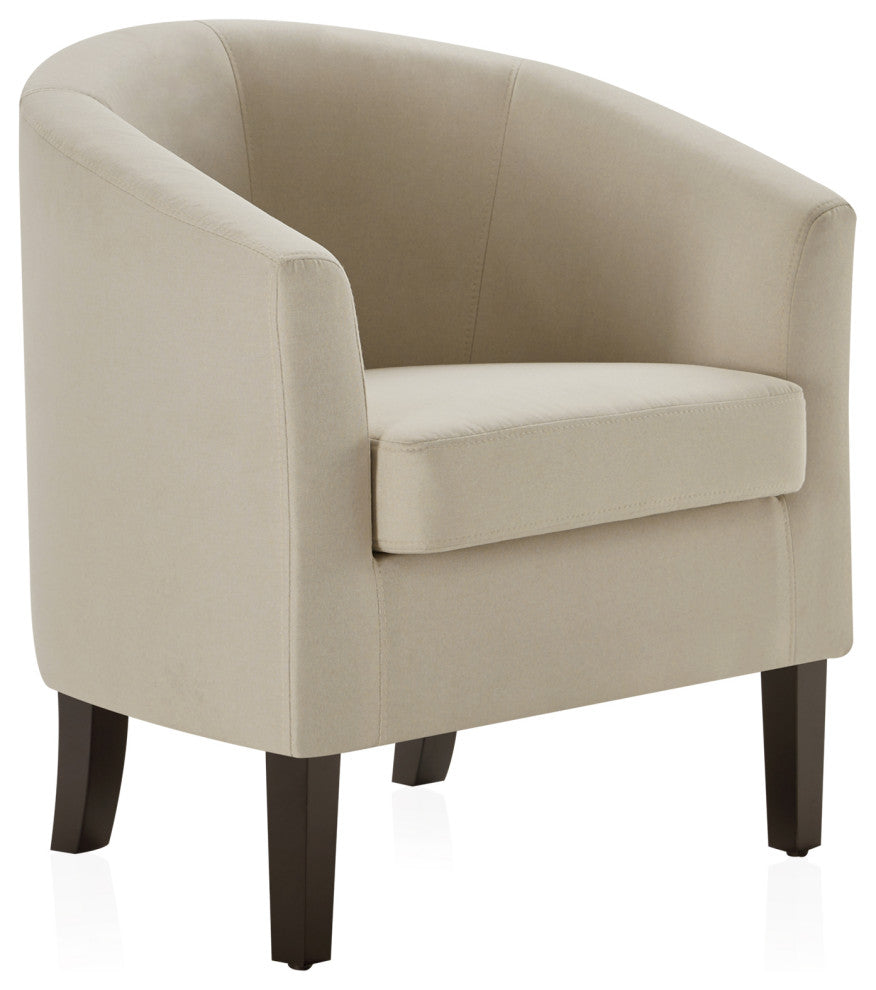 Modern Club Chair Barrel Design, Beige