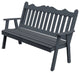 Cedar Royal English Bench, Charcoal Stain, 5 Foot