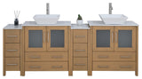 Vanity Art Vanity Set With Vessel Sink, Natural Oak, 84", Standard Mirror