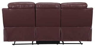 Anders Leather Air Match Recliner Collection Burgundy 2 Piece With Console