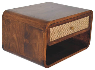 Chestnut Wall Mounted Open Woven Bedside