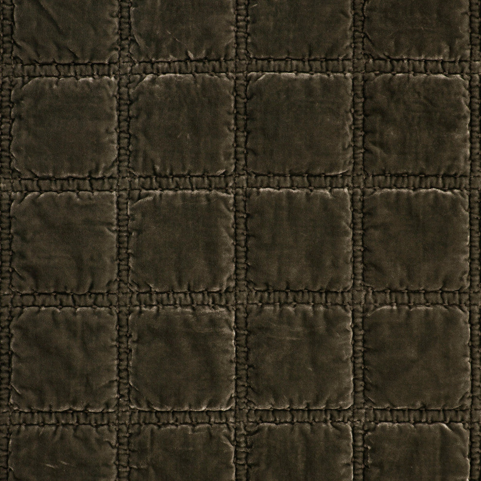 Stella Faux Silk Velvet Double Box Stitch Throw, 50"x60", 1PC, Fern Green