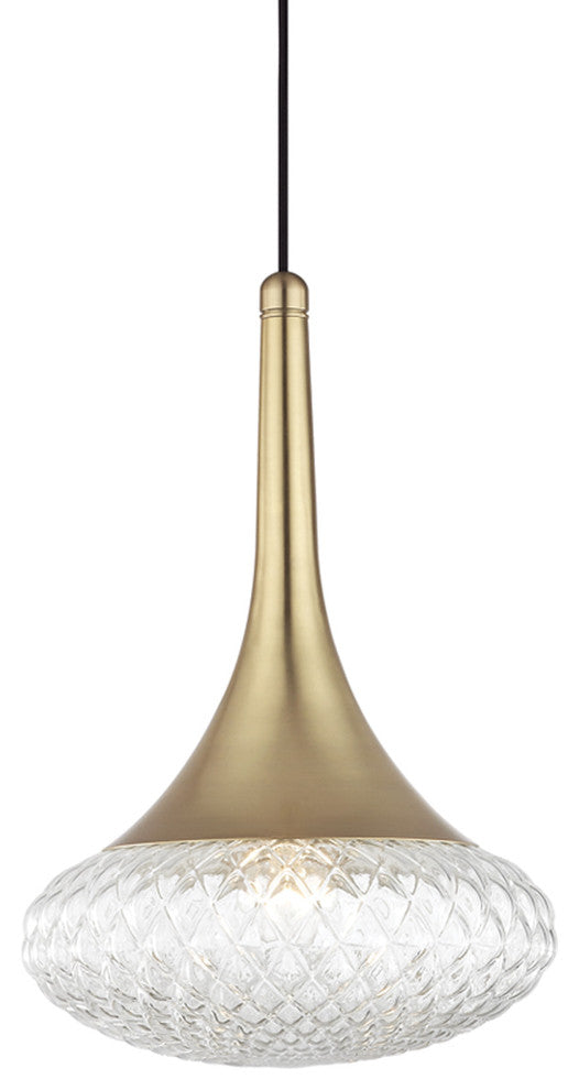 Bella 1-Light Pendant, Aged Brass