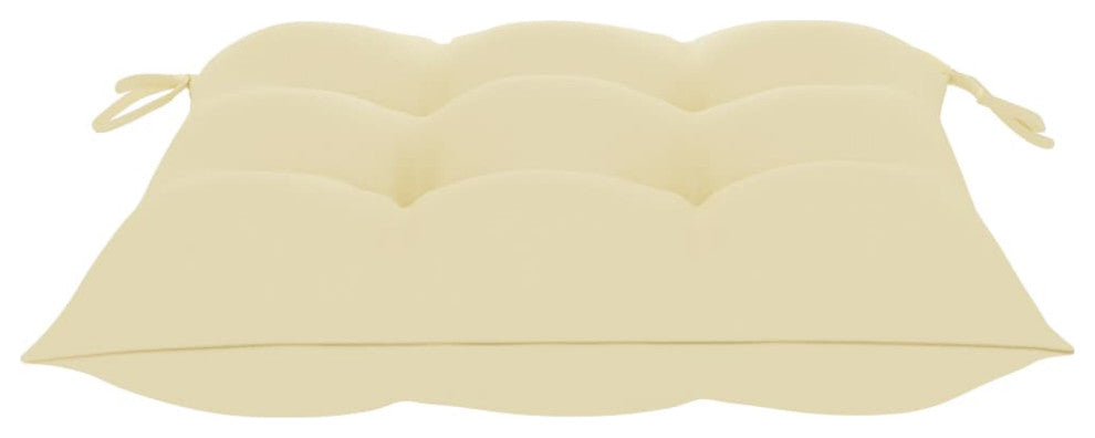 vidaXL 4x Solid Teak Wood Patio Chair with Cream White Cushions Lounge Seat