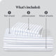 1800 Microfiber Printed Sheet Set, Pinstripe - White/Marine, Split King