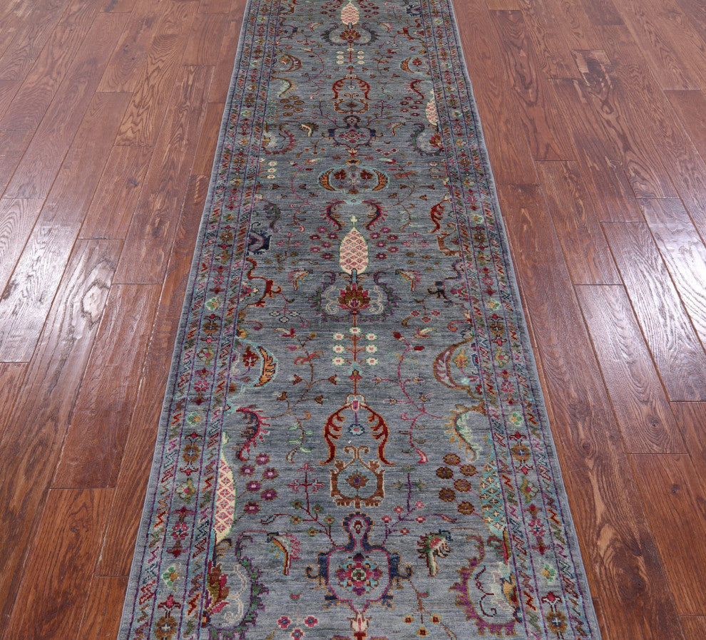 2' 8" X 9' 10" Runner Persian Tabriz Handmade Wool Rug - Q12585