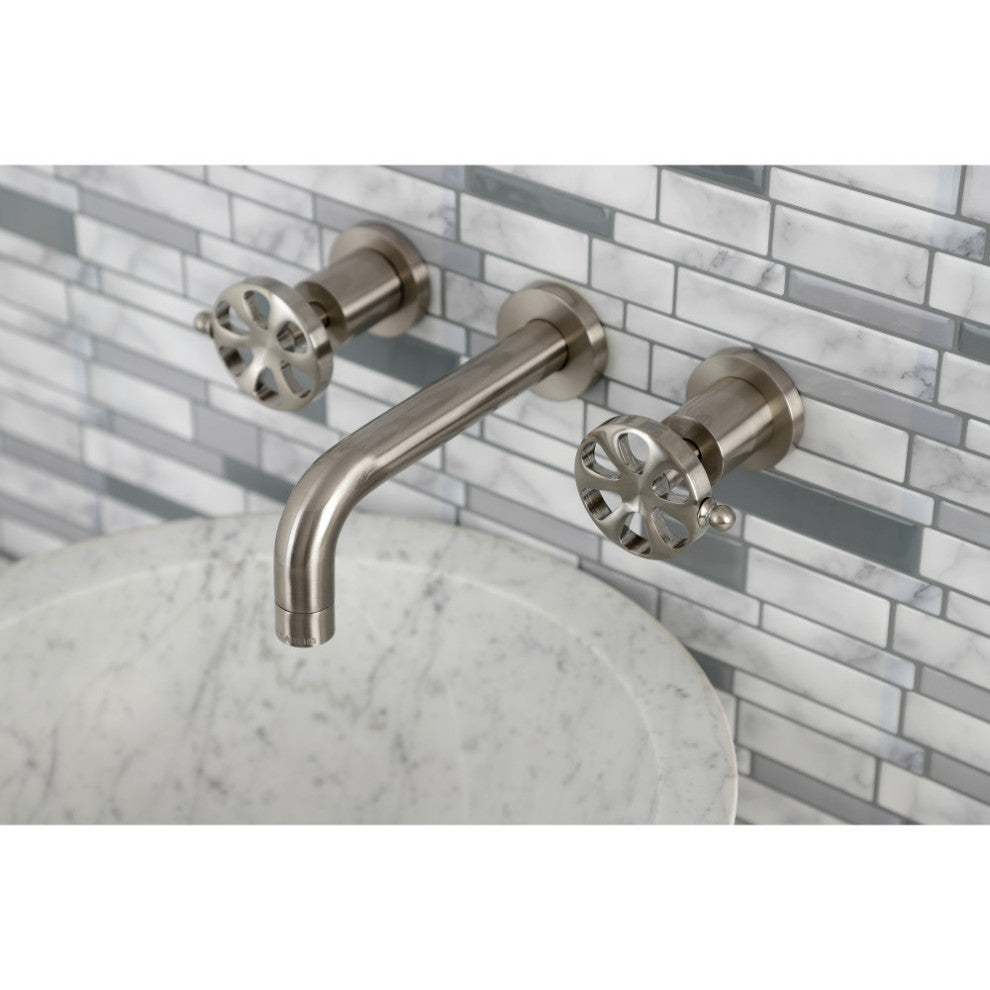 KS8128RX Belknap Two-Handle Wall Mount Bathroom Faucet, Brushed Nickel