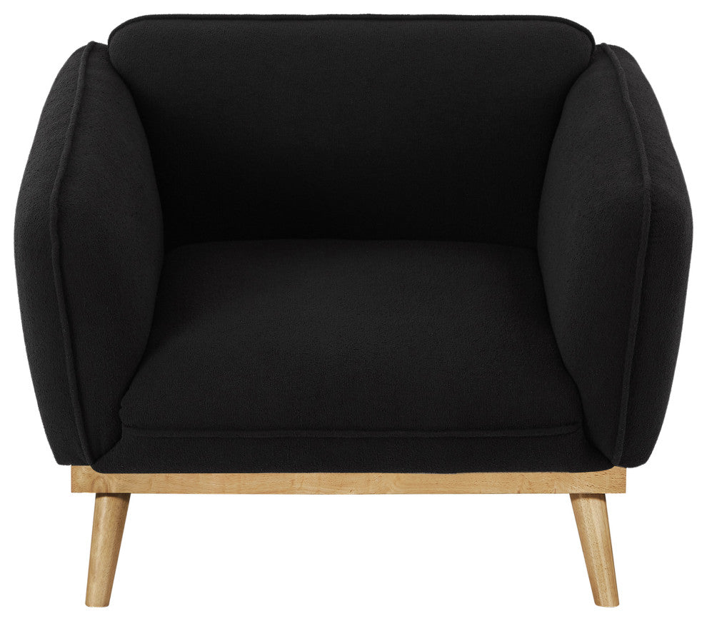 Nolita Boucle Fabric Upholstered Chair, Black