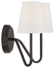 2-Light Wall Sconce, Natural Brass, Oil Rubbed Bronze