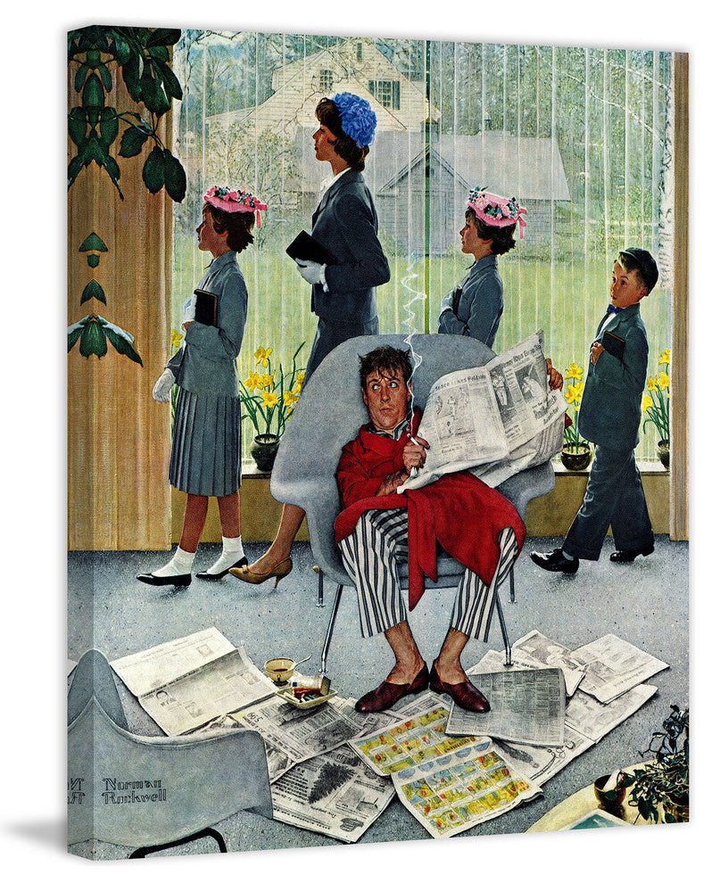 "Sunday Morning" Painting Print on Canvas by Norman Rockwell
