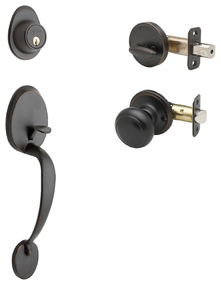 Active Handle Set, Colonial Knob Interior Trim, Tuscan Bronze