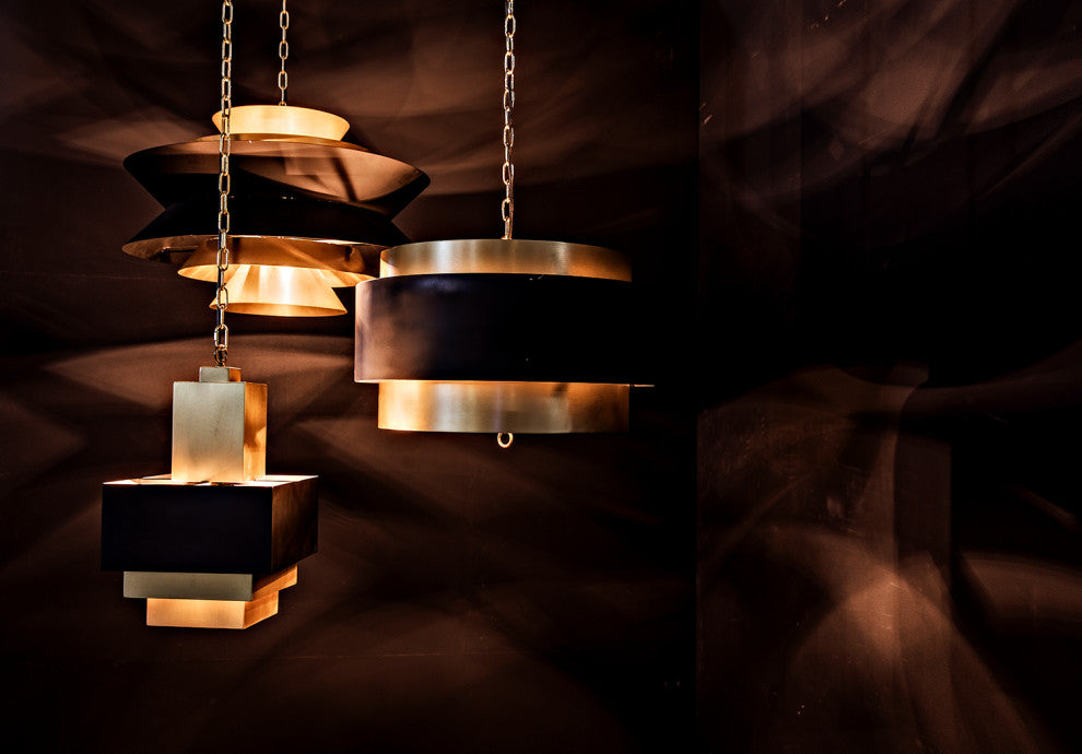Noir Furniture Arion Pendant, Steel With Brass Finish