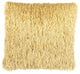 Square Yellow Shag Throw Pillow