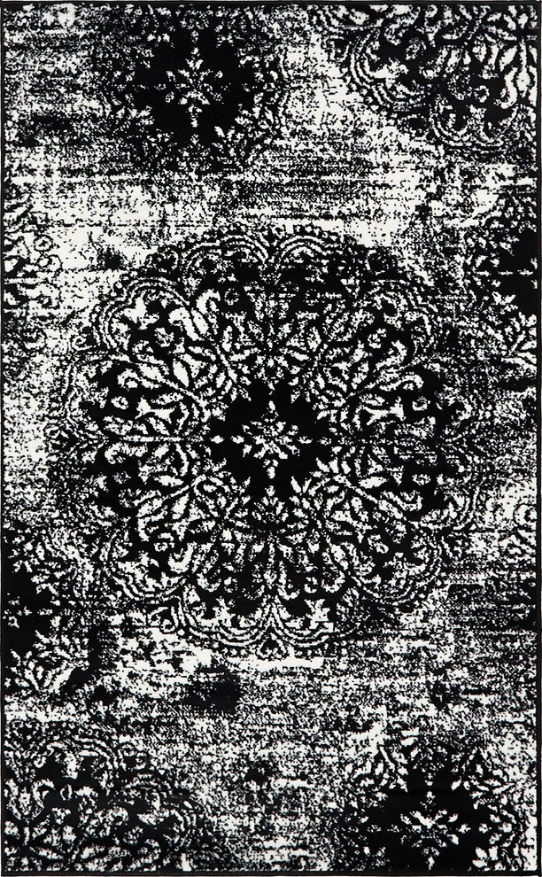 Unique Loom Black Grand Sofia 3' 3 x 5' 3 Area Rug