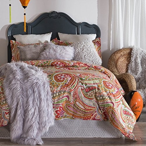 Pomegranate Paisley 3-Piece Comforter Set, King