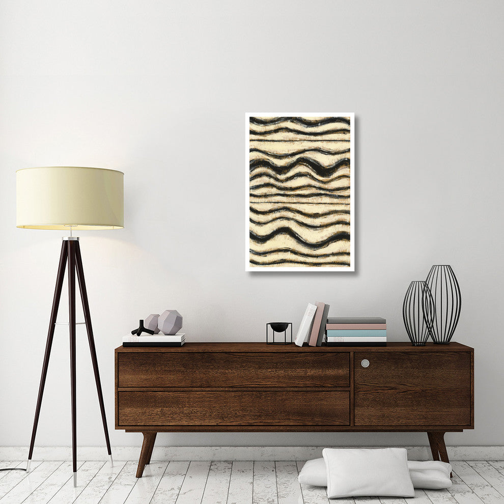 "Black and Gold Geometric I" Digital Paper Print by Shirley Novak, 26"x38"