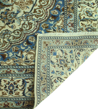 Super Vintage Distressed Hasma Ivory/Blue Rug, 6'4 x 9'6