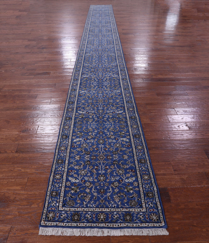 Runner Persian Nain Hand Knotted Wool & Silk Rug 2' 9" X 27' 3" - Q13116