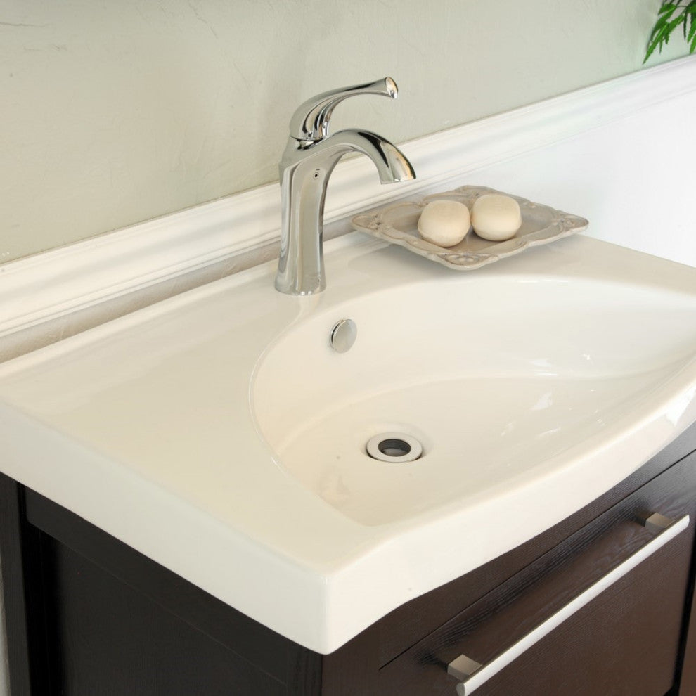27.5" Single Sink Vanity, Wood, Black