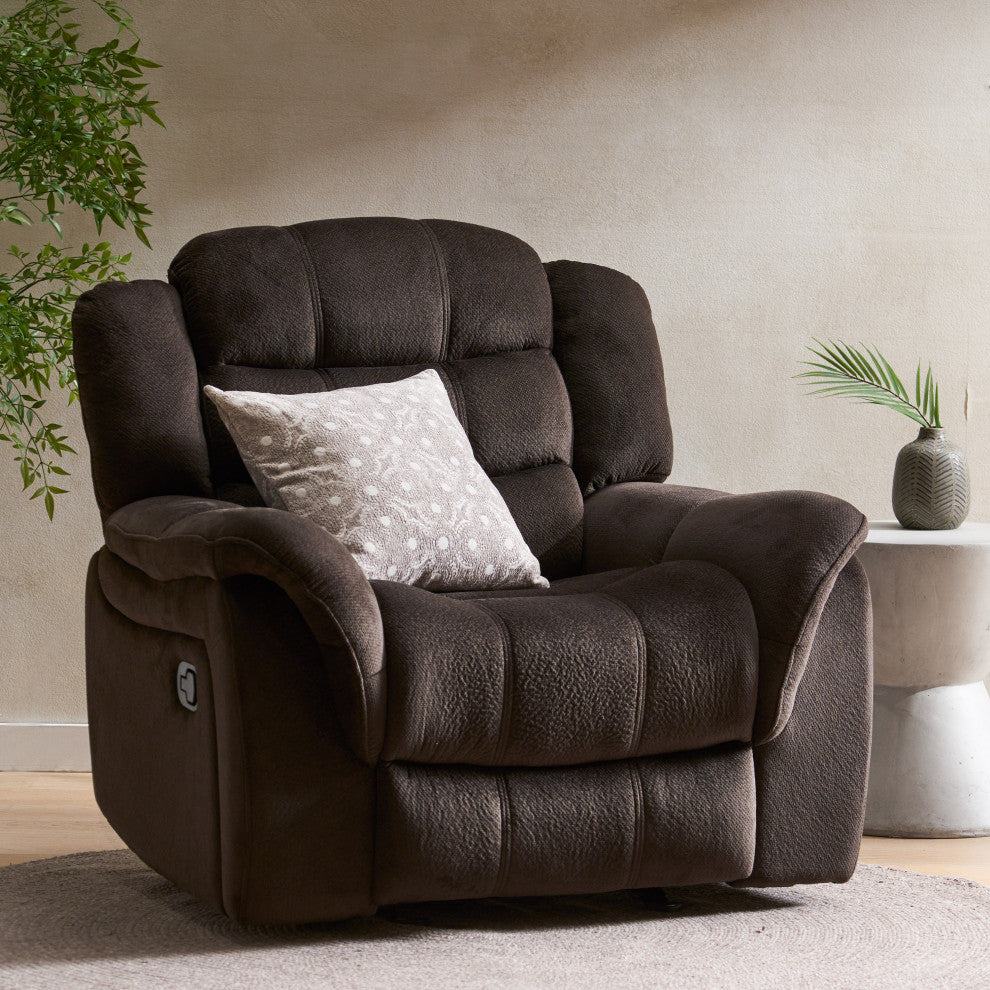 GDF Studio Blake Brown Fabric Glider Recliner Club Chair