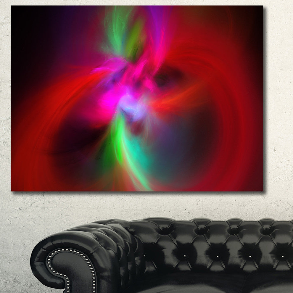 Red Spiral Kaleidoscope, Oversized Abstract Canvas Art Print, 60x40