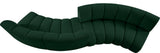 Infinity Boucle Fabric Upholstered 4-Piece S-Shaped Modular Sectional, Green