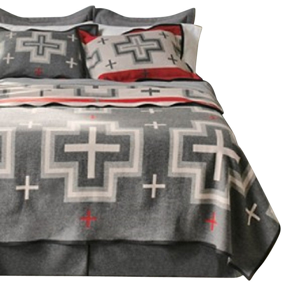 Pendleton San Miguel Blanket, Gray-Cream-Red, King