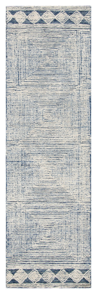Safavieh Couture Abstract Collection, ABT349 Rug, Ivory/Navy, 2'3"x12'