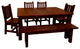 Rustic Barn Wood Style Timber Peg Extension Dining Set, Michael's Cherry, 2-Leaf 42" X 66"