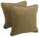 18" Double-Corded Jacquard Chenille Square Throw Pillows, Set of 2, Champagne