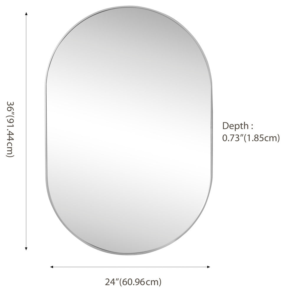 Milly Medium Oval Metal Framed Wall Mirror