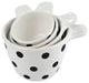 Ceramic Measuring Cups with Polka Dots, Set of 4 Sizes, Black and White