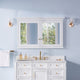 Handmade Solid Wood Medicine Cabinet with Ample Storage Space in White, 48"x30" Double Doors