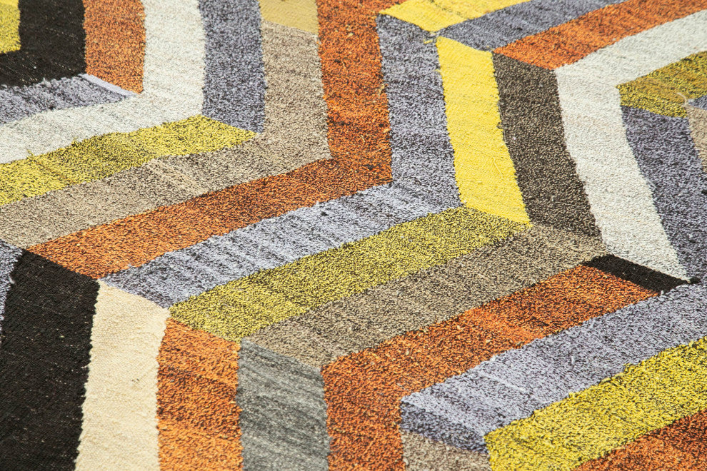 Rug N Carpet - Handmade Turkish 5' 9'' x 8' 2'' Modern Design Wool Kilim Rug