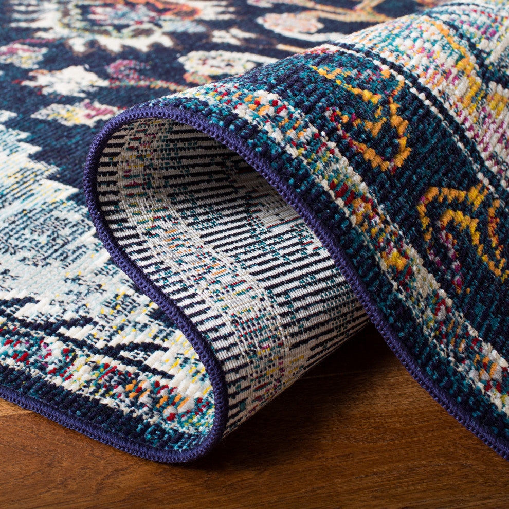 Safavieh Crystal CRS501H Rug, Navy/Fuchsia, 6'7" X 9'2"