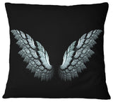 Angel Wings On Black Background Abstract Throw Pillow, 16"x16"