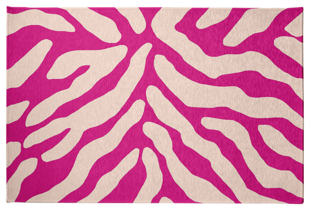 Animal Stripe Spring Chenille Rug, Orchid, 4'x6'