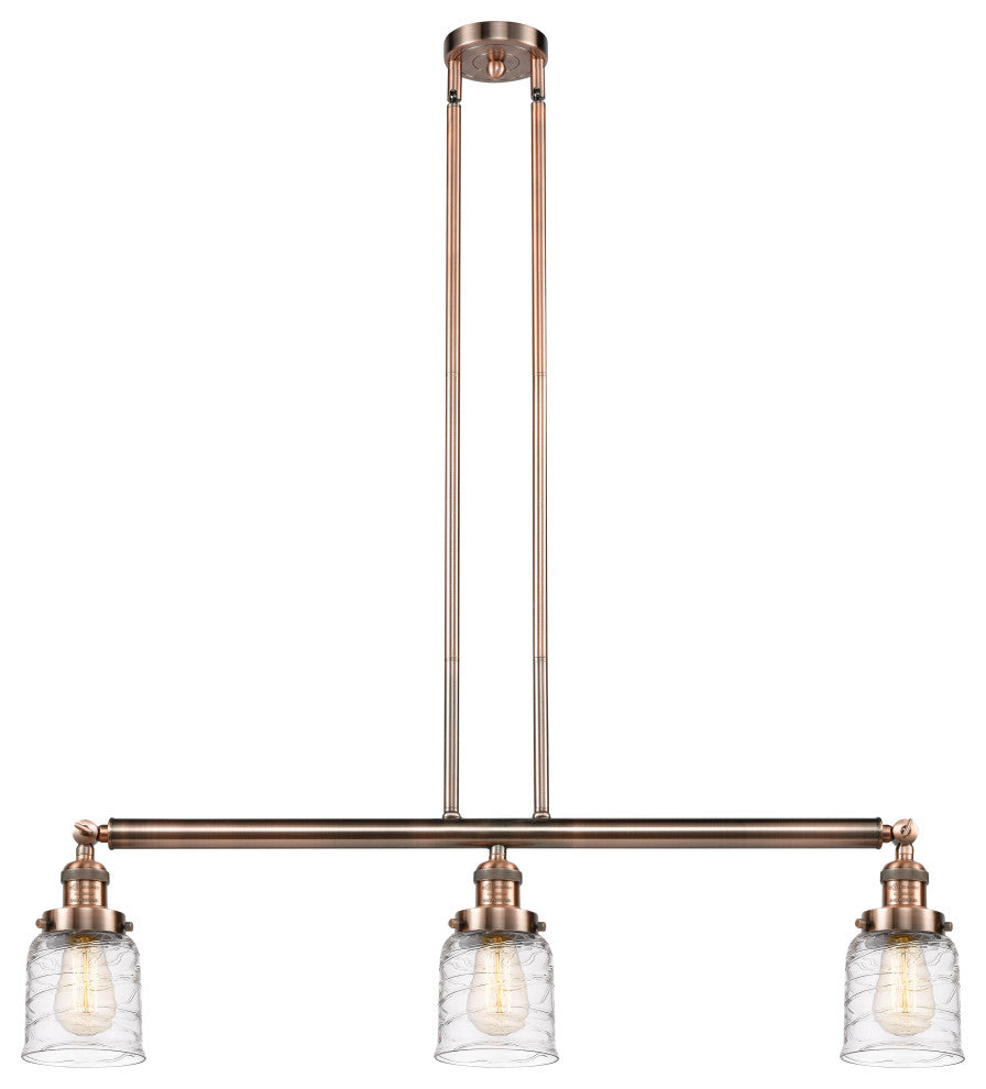 INNOVATIONS 213-AC-G513 3-Light Island Light Antique Copper