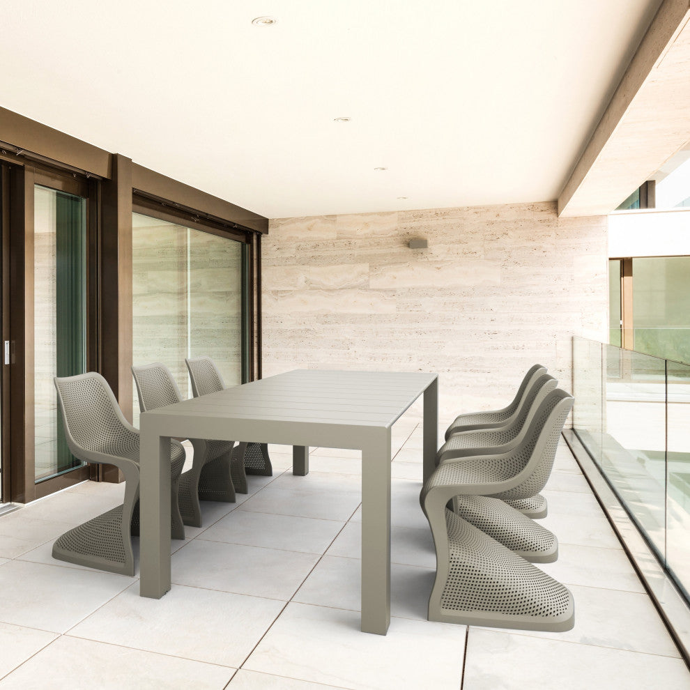 Compamia Bloom Extendable Patio Dining 7-Piece Set, Taupe