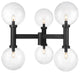 Zlite 599BP6-BK 6-Light Outdoor Post Mount Fixture, Clear Seedy