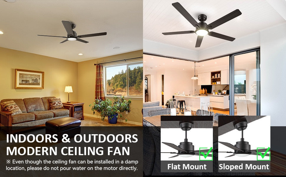 CARRO Indoor Smart Ceiling Fans with Dimmable LED light and Remote, 52inch