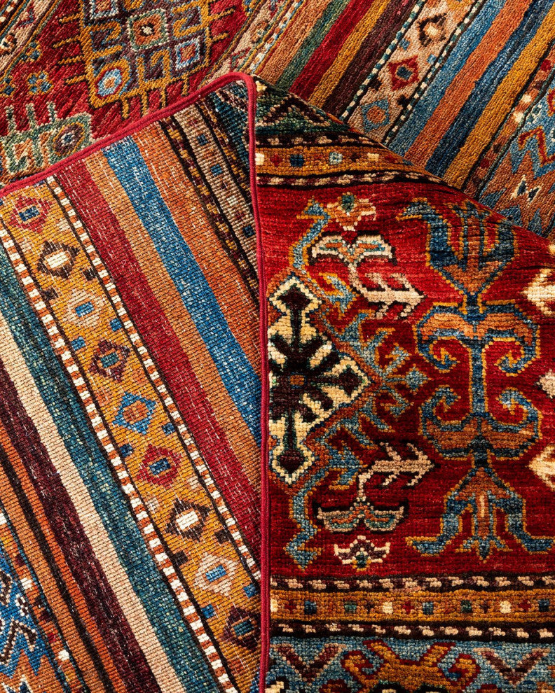 Tribal One-of-a-Kind Hand-Knotted Area Rug Red, 8' 4" x 9' 10"
