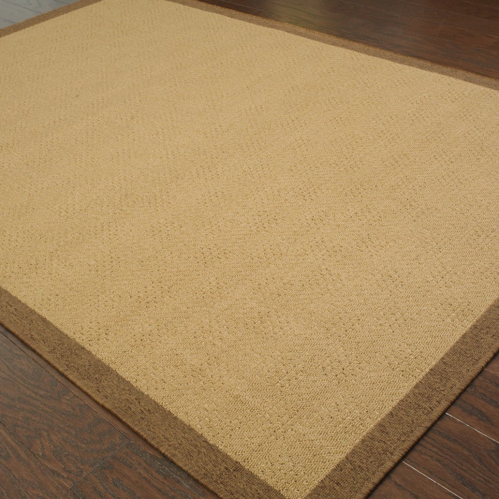 9??13??Beige And Brown Plain Indoor Outdoor Area Rug