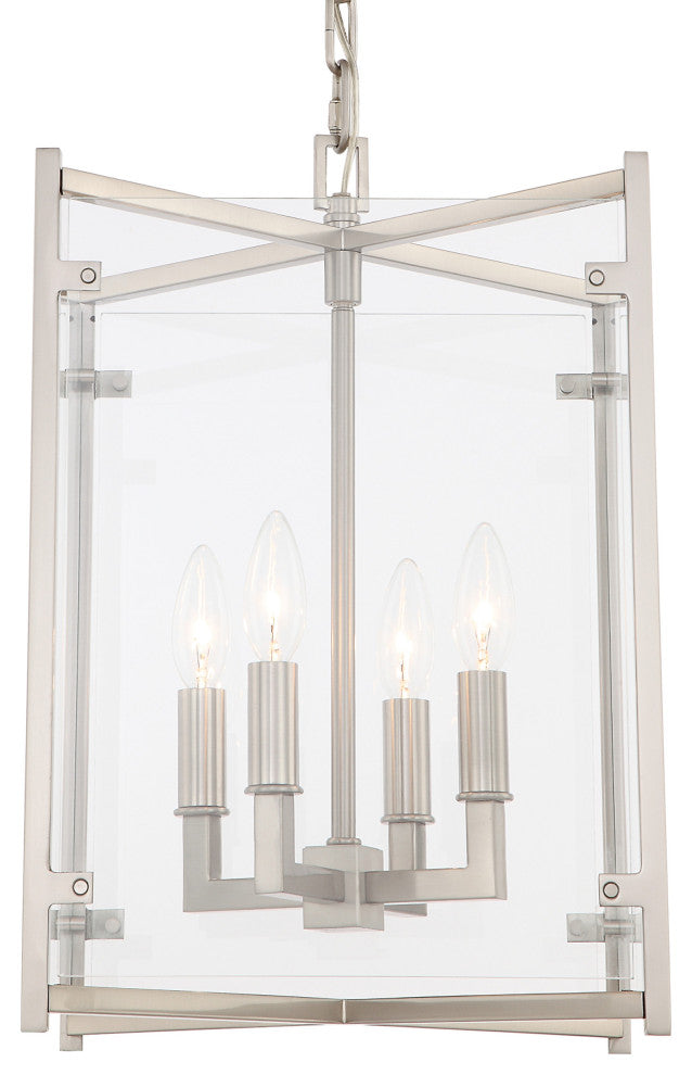 Crystorama Lighting Group DAN-8796 Danbury 4 Light 12"W Taper - Brushed Nickel